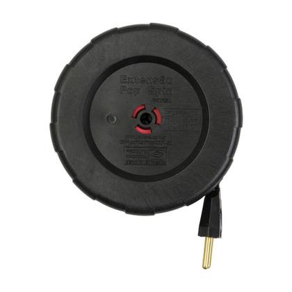 Imagem de Extensão Daneva Pop Spin, 2P 10A, 250V, Cabo 5m, Preto e Laranja - DN1495