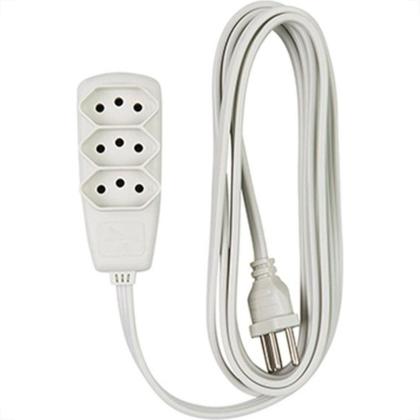 Imagem de Extensao Daneva Tripla Sort 2 Polos+Terra Pp Branca 10M Saco Dn1913