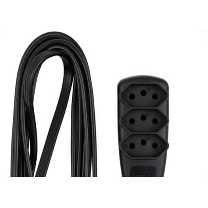 Imagem de Extensao Daneva Tripla Sort 2 Polos+Terra Pp Preta 10M Saco Dn1914