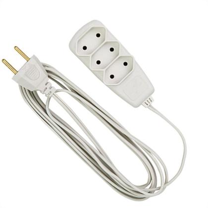 Imagem de Extensao Daneva Tripla Sort Paralelo Branca 1,3M 10A Saco Dn1911