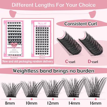 Imagem de Extensão de Cílios Eyelash Clusters PRO LASHBEAUTY - 72 Unidades - DIY