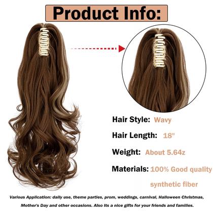 Imagem de Extensão de rabo de cavalo Mitrygreen Claw Clip 18" Ash Blonde Mix
