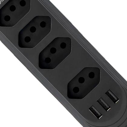 Imagem de Extensão de Tomadas 4 Tomadas + 3 USB B-MAX Modelo BM-8694B