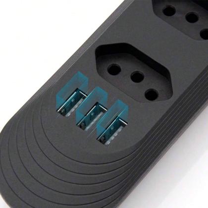 Imagem de Extensão de Tomadas 4 Tomadas + 3 USB B-MAX Modelo BM-8694B