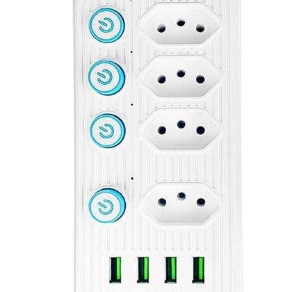 Imagem de Extensão de Tomadas 4 Tomadas + 4 USB B-MAX Modelo BM-8697