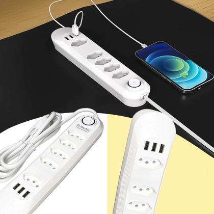 Imagem de Extensão de Tomadas 5 Tomadas + 3 USB B-MAX Modelo BM-8695A