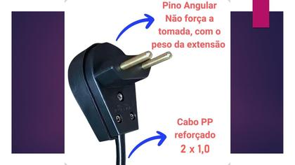 Imagem de Extensao Eletrica 10 Metros 10A/20A Cabo Prolongador PP 2x1,0mm