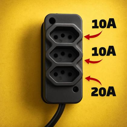 Imagem de Extensão Elétrica 10 Metros Grossa CABO PP 2x2.0mm 20A 10A Resistente 110 e 220V Pino Duplo Ferramentas Eletrodomesticos