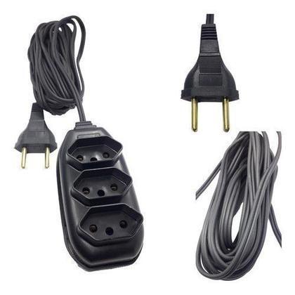 Imagem de Extensão elétrica 2 Metros 3 Tomadas de 3 Pinos 10A