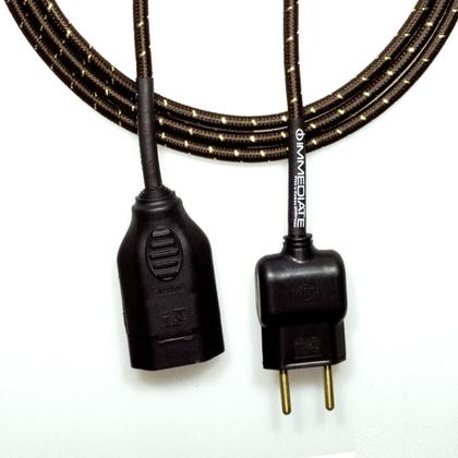 Imagem de Extensão Elétrica 2 Metros Pp 2x0,75mm2 Marrom/Dourado Revestido Tecido