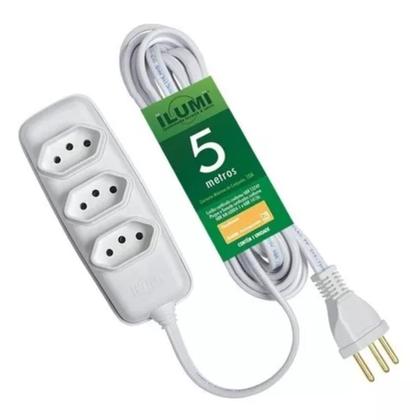 Imagem de Extensão Elétrica 20a Pp 3x2,5mm² 5 Metros Branco - Ilumi