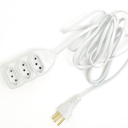 Imagem de Extensão Elétrica 3 Metros Bivolt 3 Tomadas Tripolar 10A 