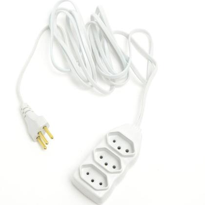 Imagem de Extensão Elétrica 3 Metros Bivolt 3 Tomadas Tripolar 10A 