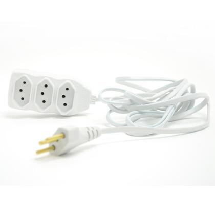 Imagem de Extensão Elétrica 3 Metros Bivolt 3 Tomadas Tripolar 10A 