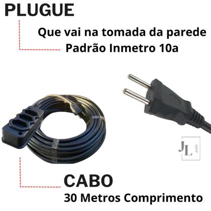Imagem de Extensão Elétrica 30 Metros 10a/20a Cabo Pp 2x2,5 Reforçada Bivolt