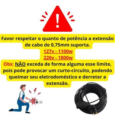 Imagem de Extensão Eletrica 30 Metros Reforçada Profissional 10/20A Co