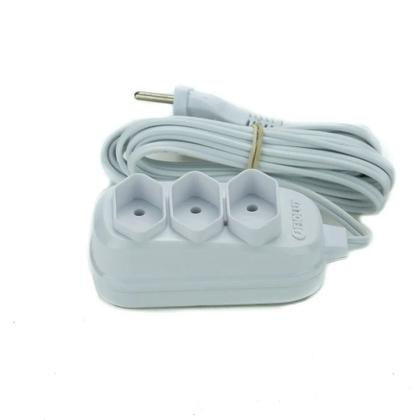 Imagem de Extensão elétrica 5 metros 3 tomadas 2 x 0,75 mm 10A bipolar - Fiolux