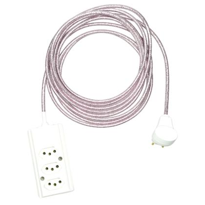 Imagem de Extensão Elétrica 5 Metros Pp 2x0,75mm2 Revestido Tecido