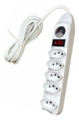 Imagem de Extensão Elétrica 5 Tomadas Filtro Linha C/ Botão E Fusível