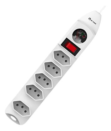 Imagem de Extensão Elétrica 5 Tomadas Filtro Linha C/ Botão E Fusível