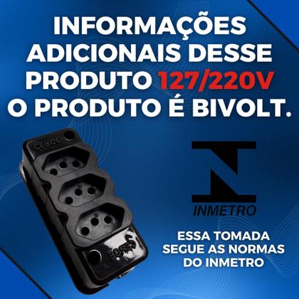 Imagem de Extensão Elétrica Cabo PP 25 Metros 3 Tomadas Cabo 2x2,5