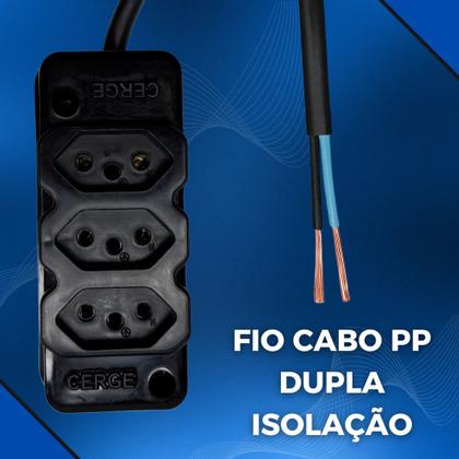 Imagem de Extensão Elétrica Cabo PP 25 Metros 3 Tomadas Cabo 2x2,5