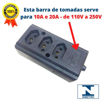 Imagem de Extensão elétrica Profissional de 2 metros reforçada 110/220V até 20A