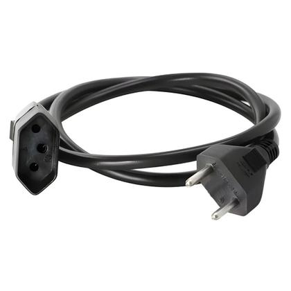 Imagem de Extensão Elétrica Prolongador Preto Extensor de Cabo 2 Metros Bivolt 110v e 220v