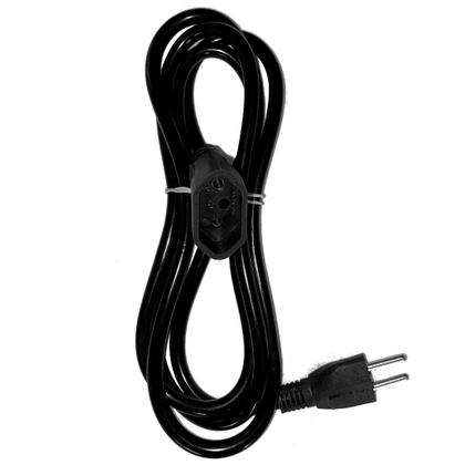 Imagem de Extensão Elétrica Prolongador Preto Extensor de Cabo 2 Metros Bivolt 110v e 220v