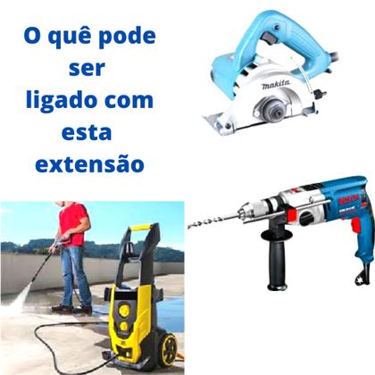 Imagem de Extensão Elétrica Reforçada 20 Metros 10/20A - 110/220V Cabo PP 