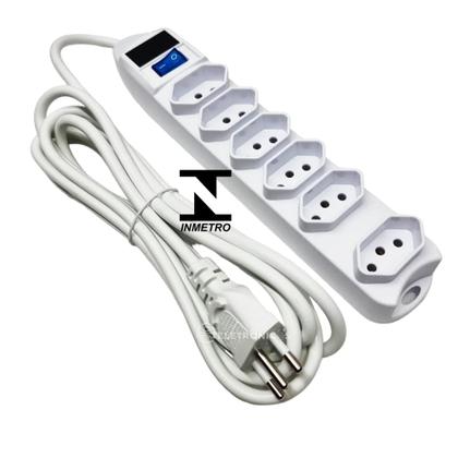 Imagem de Extensão Elétrica Régua Segura 6 Tomadas 3 Metros SL76063M