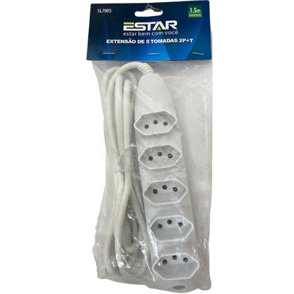 Imagem de Extensão  elétrica Tripolar Com 5 Entradas Para Tomada