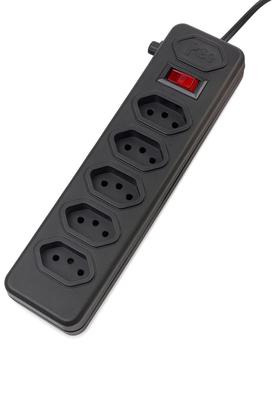 Imagem de Extensão Filtro de Linha com 5 Tomadas e Interruptor Liga Desliga Cabo Reforçado 10A 250V