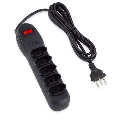 Imagem de Extensão Filtro de Linha com 5 Tomadas e Interruptor Liga Desliga Cabo Reforçado 10A 250V