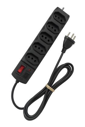 Imagem de Extensão Filtro de Linha com 5 Tomadas e Interruptor Liga Desliga Cabo Reforçado 10A 250V
