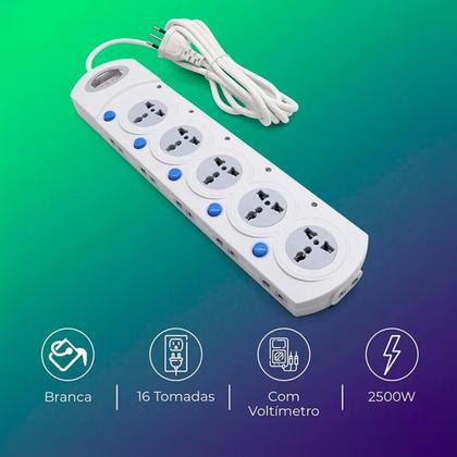 Imagem de Extensão Filtro de Linha Universal com 15 Tomadas