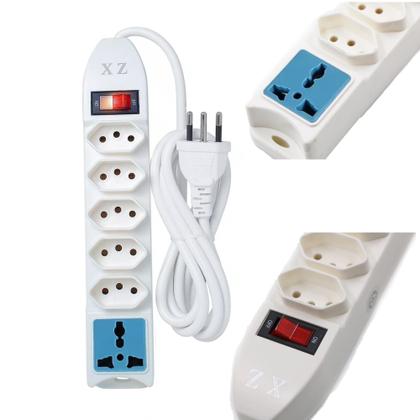 Imagem de Extensão Filtro Linha 6 Tomadas Régua Bivolt Com Interruptor