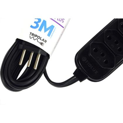 Imagem de Extensao Fiolux Connect 2P+T 03M Preto