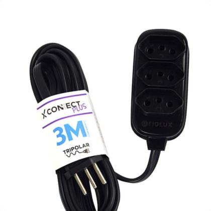 Imagem de Extensao Fiolux Connect 2P+T 03M Preto