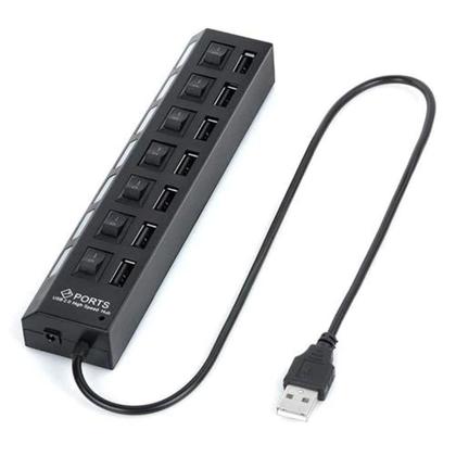 Imagem de Extensão Hub Régua Usb 2.0 - 7 Portas Pc Hd Externo Pendrive Impressora Switch Extensor On/Off Led I