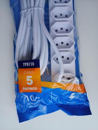 Imagem de Extensão In-tech 5 Metros 6 Tomadas Filtro De Linha Bivolt