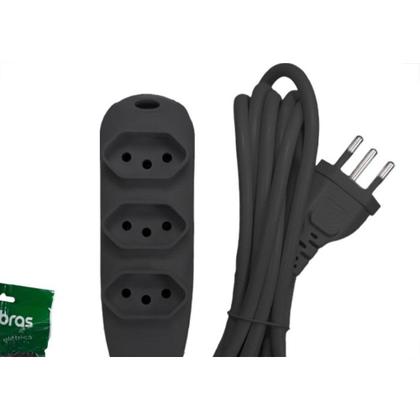 Imagem de Extensao Intelbras 3 Tomadas 2Polos + Terra 10A. Preta 3M. - 4830148