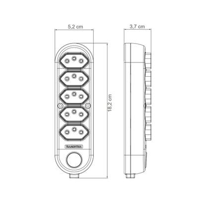 Imagem de Extensão Multipla 5 Tomadas 2P+T 10 A 250 V Tramontina 5 m