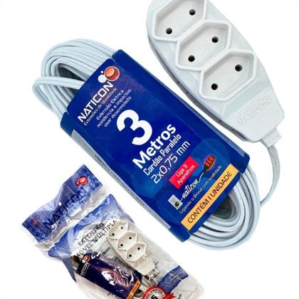 Imagem de Extensao Naticon Paralela 2 Polos 0,75Mm Branca - 3M