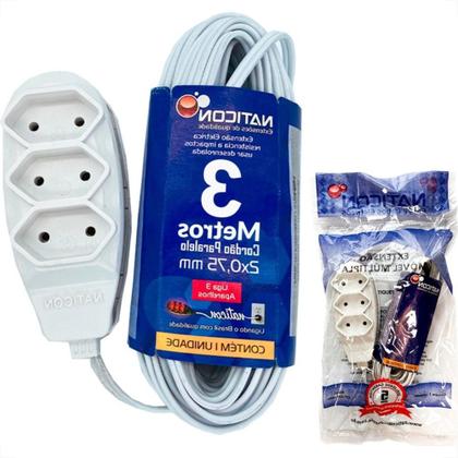 Imagem de Extensao Naticon Paralela 2 Polos 0,75Mm Branca - 3M
