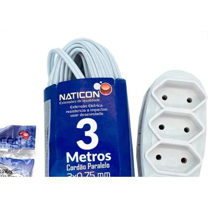 Imagem de Extensao Naticon Paralela 2 Polos 0,75Mm Branca - 3M