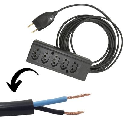Imagem de Extensão Quíntupla De 30M Com Cabo PP 2x1MM