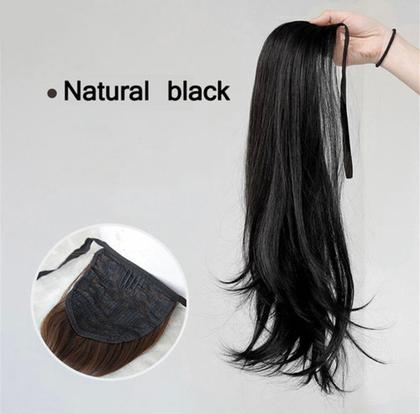 Imagem de Extensão Rabo de Cavalo Em Fita Liso 65cm Preto