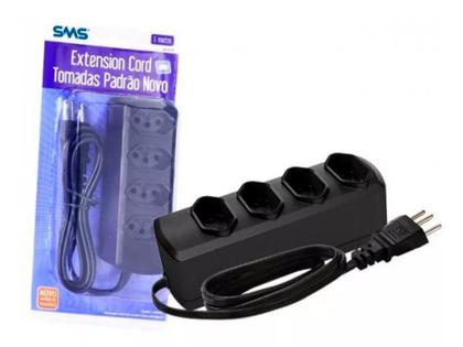 Imagem de Extensão Sms De Tomadas Novo Padrão Com 4 Tomadas 