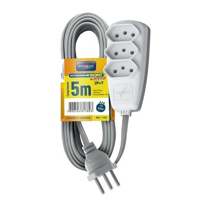Imagem de Extensão Sort PP 3X0,75 2P+T 10A/250V 5 Metros DN1780 Daneva